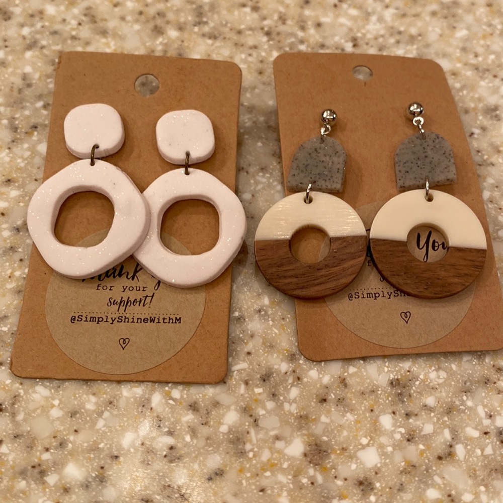 Clay Earrings Two Pairs